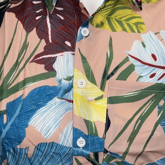 Lars Amadeus Hawaiian Floral Print Short Sleeves Button Down Tropical Shirt - Picture 3 of 8